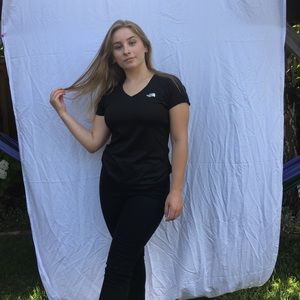 Black athletic North Face top